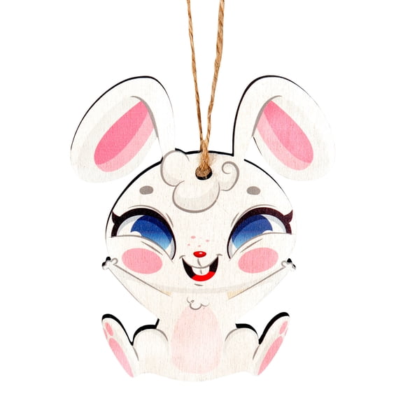 MOQLOM Easter Bunny Decoration Wooden Crafts Pendant Decoration Pendant