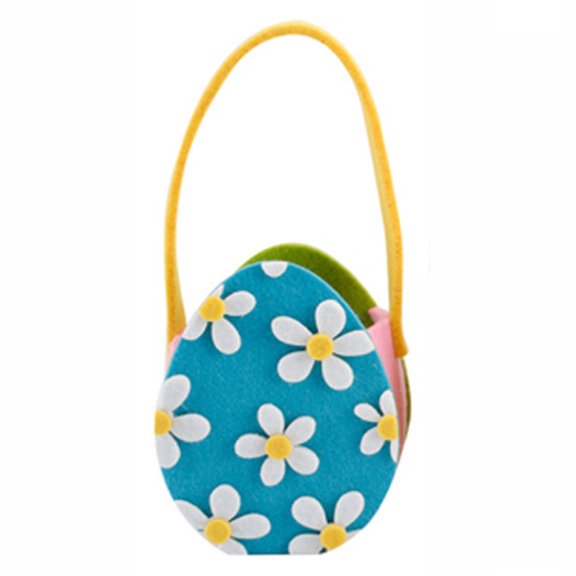 MOQLOM Easter Candy Basket, 1pc 7Inch Egg Storage Basket Egg Hunt Bag, Candy Bag Easter Egg Basket Gift, Easter Decor for Kids Gift Bag (Blue)