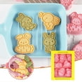 thumbnail image 1 of MOQLOM Easter Cookie Cutters, 8pcs 3D Cookie Cutter with Plunger Stamp, Animal Shape Cookie Molds for Easter Cookie Snack Cheese Baking, 1.5 × 2.6Inch (B), 1 of 9