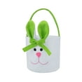 thumbnail image 1 of MOQLOM Easter Decorations, 1PC Easter Bunny Basket Eggs Bags, Personalized Candy Basket Rabbit Buckets for Kids Gift Candy Easter Decoration, 5.1 × 7.8Inch (Green), 1 of 2