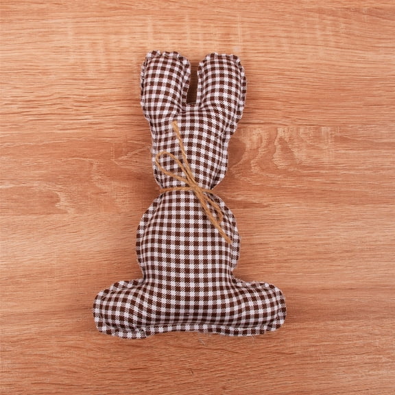 MOQLOM Easter Fabric Bunny, 1pc Easter Rustic Rabbit, Table Top Rustic Farmhouse Decor for Desk Counter Tiered Tray Home Exquisite Soft Craft, Coffee, 7.87×5.11 inch