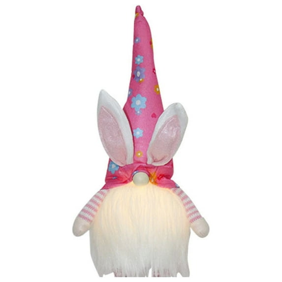 MOQLOM Easter Gnome Bunny Decoration with Light, 1pc Handmade Easter Bunny Gnomes Plush Ornament, Dwarf Faceless Plush Doll, Easter Gift Ornament, 23.6 × 7.8 Inch