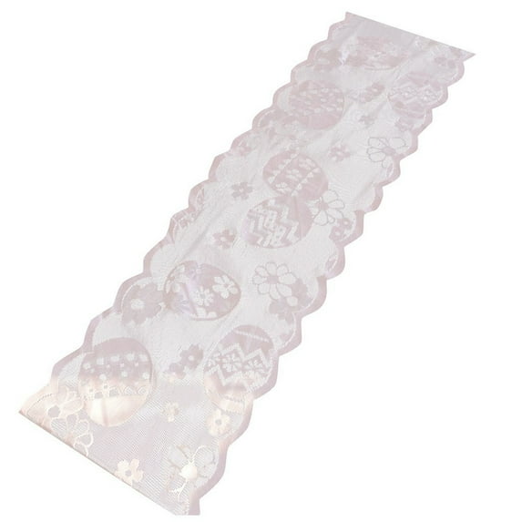 MOQLOM Easter Table Runner Decor, 1pc Wedding Lace Runner, Easter Table Flag, Easter Tablecloths Easter Party Table Centerpiece, 72×13In (Pink)