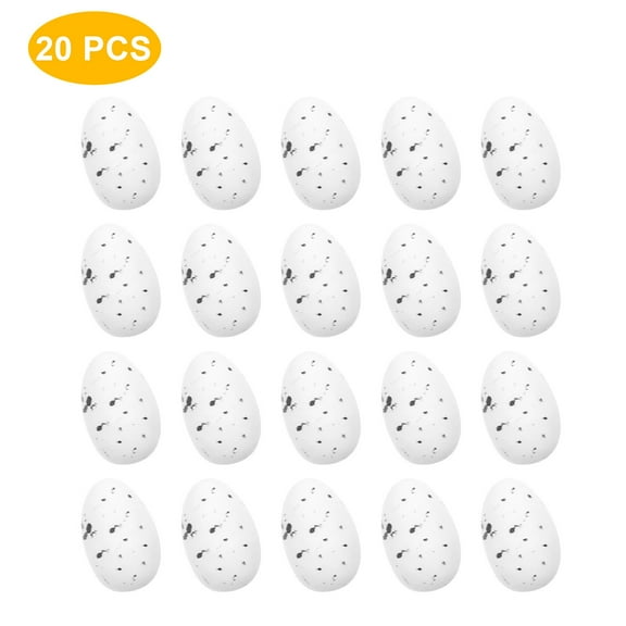 MOQLOM Mini Easter Foam Eggs, 20pcs Speckled Eggs Ornaments, Fake Artificial Small Spring Eggs Craft for Table Easter Basket Stuffers Vase Fillers Ornament, 0.79×1.18In