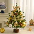 thumbnail image 1 of MOQLOM Prelit Mini Christmas Tree with Lights, 18 Inch DIY Table Top Christmas Trees, Artificial Small Xmas Tree Decoration for Holiday Indoor Christmas Decor(Gold), 1 of 4