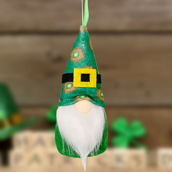 MOQLOM St. Patrick's Day Gnome Ornaments, 1pc Luck Irish Gnomes Hanging Ornaments for Saint Patrick's Day Holiday Home Decor, 2×5.6In (F)