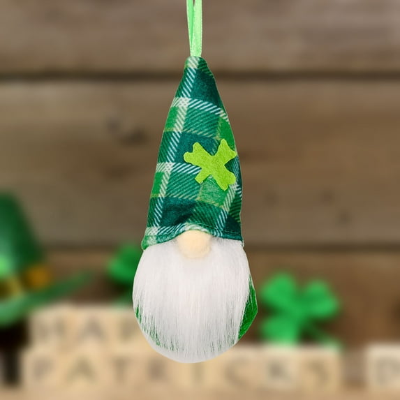 MOQLOM St. Patrick's Day Gnome Ornaments, 1pc Luck Irish Gnomes Hanging Ornaments for Saint Patrick's Day Holiday Home Decor, 2×5.6In (G)