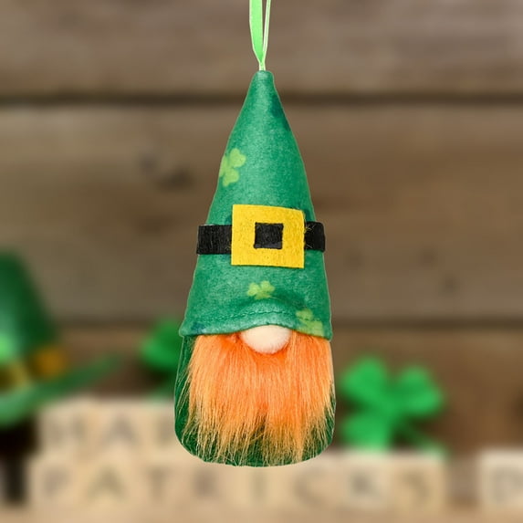 MOQLOM St. Patrick's Day Gnome Ornaments, 1pc Luck Irish Gnomes Hanging Ornaments for Saint Patrick's Day Holiday Home Decor, 2×5.6In (I)