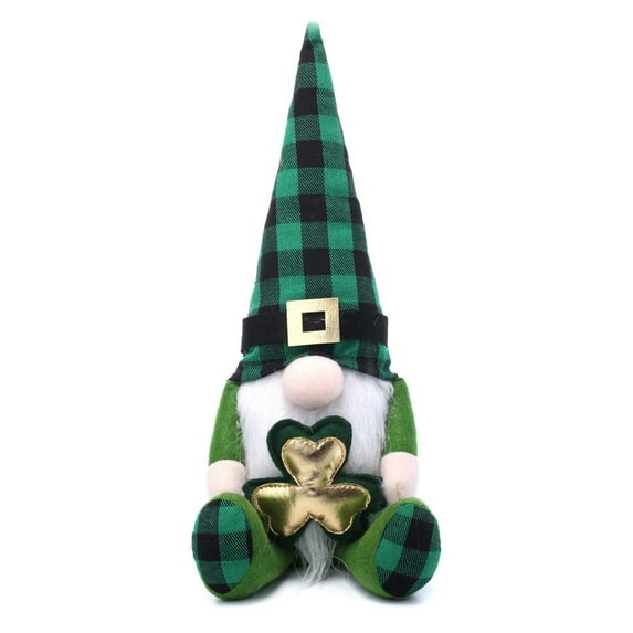 MOQLOM St. Patrick's Day Irish Ornaments, 1pc Gnome Doll Home Table Decor, Handmade Faceless Dwarf Ornament, Gnome Tomte Gnomes Plush Decor, 12×5 In (H)