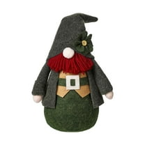MOQLOM St. Patrick's Day Irish Ornaments, 1pc Gnome Doll Home Table Decor, Handmade Faceless Dwarf Ornament, Gnome Tomte Gnomes Plush Decor, 13.4×7.1 In (C)