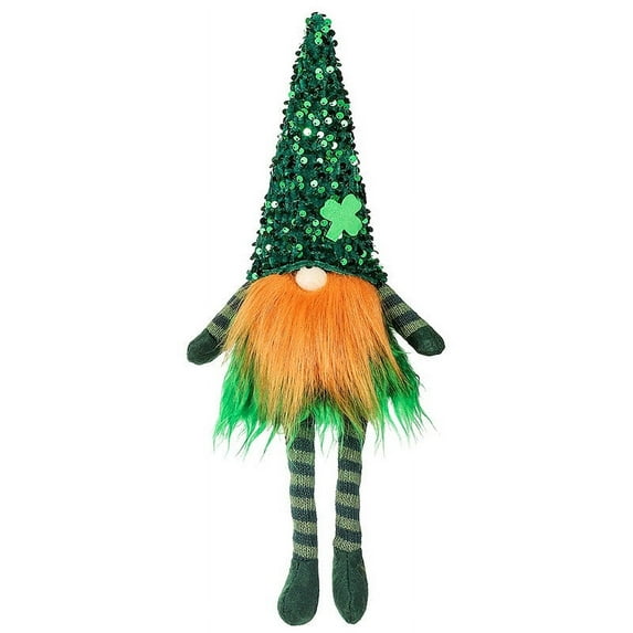 MOQLOM St. Patrick's Day Irish Ornaments, 1pc Gnome Doll Home Table Decor, Handmade Faceless Dwarf Ornament, Gnome Tomte Gnomes Plush Decor, 16.3×5.5 In (A)