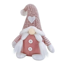 MOQLOM Valentine Pink Gnomes Decorations, 1pc Handmade Swedish Tomte Gnome, Scandinavian Figurine Pink Gnomes, Plush Elf Valentines Day Decor, 11.4 × 6.7 Inch (B)