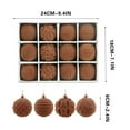 thumbnail image 1 of MOQLOM Velvet Christmas Balls Ornaments Set, 2.36 Inch 12pcs Shatterproof Flocked Christmas Tree Ball Hanging Pendant for Holiday Wedding Party Decoration (Coffee), 1 of 7