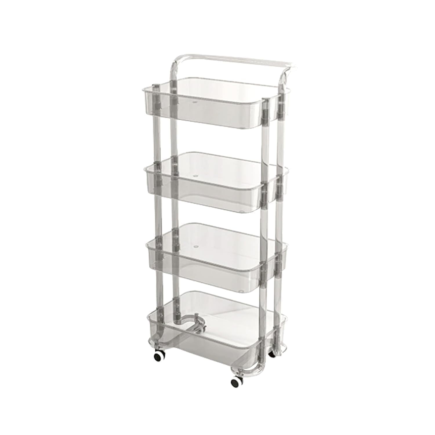 MORADIYA FRESH LABEL Transparent 4 Layer Trolly Storage Organizer Shelf ...