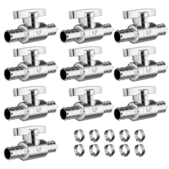 MORADO Straight Stop Valve, 1/2" Pex x 1/2" Pex Water Stop Valve, 1/2 Inches x 1/2 Inches Pex Fitting, Chrome