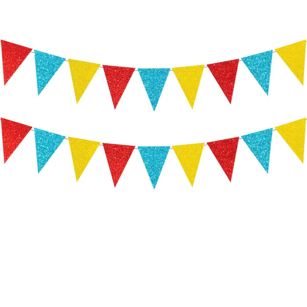 MORANTI Red Yellow Blue ZS23 Triangle Banner Kids' Party Banners for ...