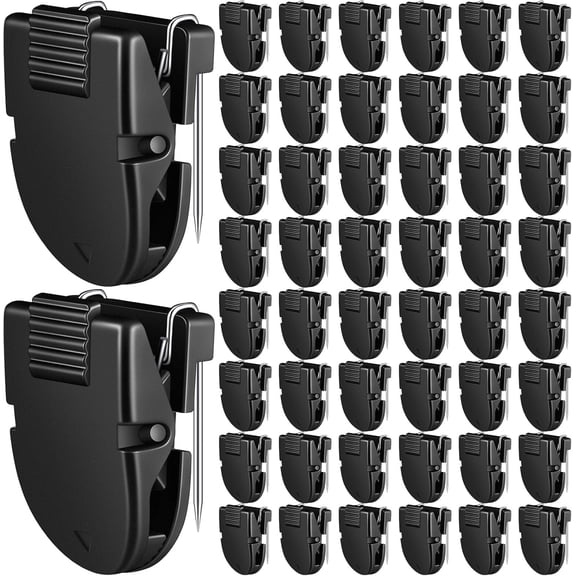 MORAVE 50 Pcs Black Standard Size Cubicle Wall Clips, 40-Sheet Capacity Fabric Partition Panel Accessories for Office Photos Notes Memos