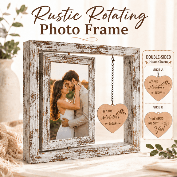 MORAVE Let the Adventure Begin - He Asked She Said Yes Picture Frame, Engagement Gifts for Couples Newly Engaged, Fiance Gifts for Women Her