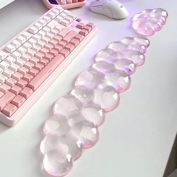 MORAVE Soft Cloud Gel Keyboard Mouse Pad Set with Wrist Rest, Cute Non Slip Hand Wrist Support Desk Accessories for Office PC Gaming Computer Laptop, Comfort Pain Relief