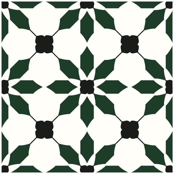 MORCART 20PCS 7.87" x 7.87" Peel and Stick Floor Tile, Black Green Self-Adhesive DIY Vinyl Flooring, Removable and Waterproof Tile Sticker for Bathroom, Kitchen, Wall, Bedroom, Stairs