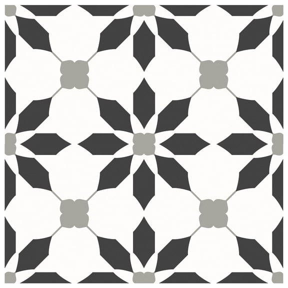MORCART 20PCS 7.87" x 7.87" Peel and Stick Floor Tile, Black Self-Adhesive DIY Vinyl Flooring, Removable and Waterproof Tile Sticker for Bathroom, Kitchen, Wall, Bedroom, Stairs