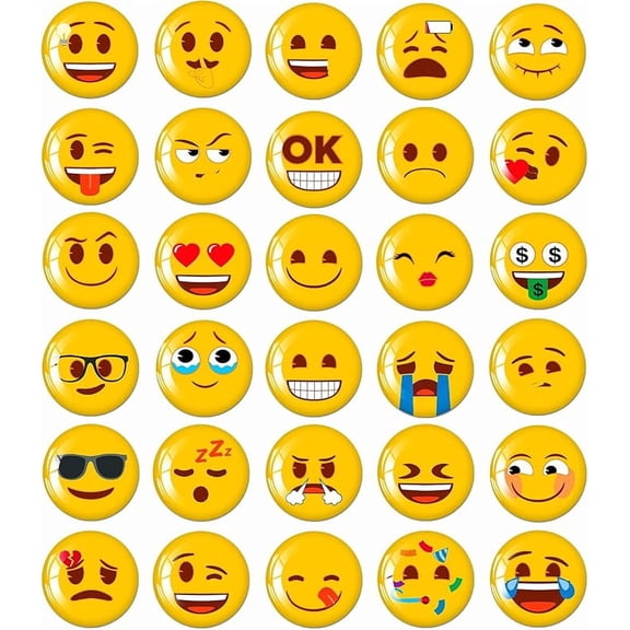 MORCART 30PCS Emoji Magnets for Fridge, Refrigerator Magnets for Locker Whiteboard Decorative School Cabinets Office Cubicle Magnetic Board Kitchen Classroom Funny Cute Magnets for Adults