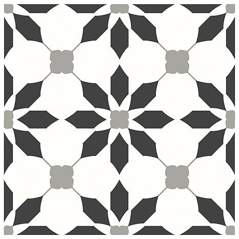 MORCART 7.87" x 7.87" Peel and Stick Floor Tile, 20 PCS Self-Adhesive DIY Vinyl Flooring for Renters, Removable and Waterproof Tile Sticker for Bathroom, Kitchen, Staircase (Black)