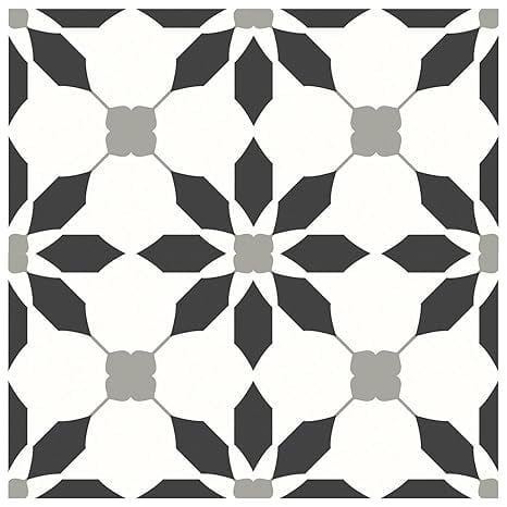 MORCART 7.87" x 7.87" Peel and Stick Floor Tile, 20 PCS Self-Adhesive DIY Vinyl Flooring for Renters, Removable and Waterproof Tile Sticker for Bathroom, Kitchen, Staircase (Black)