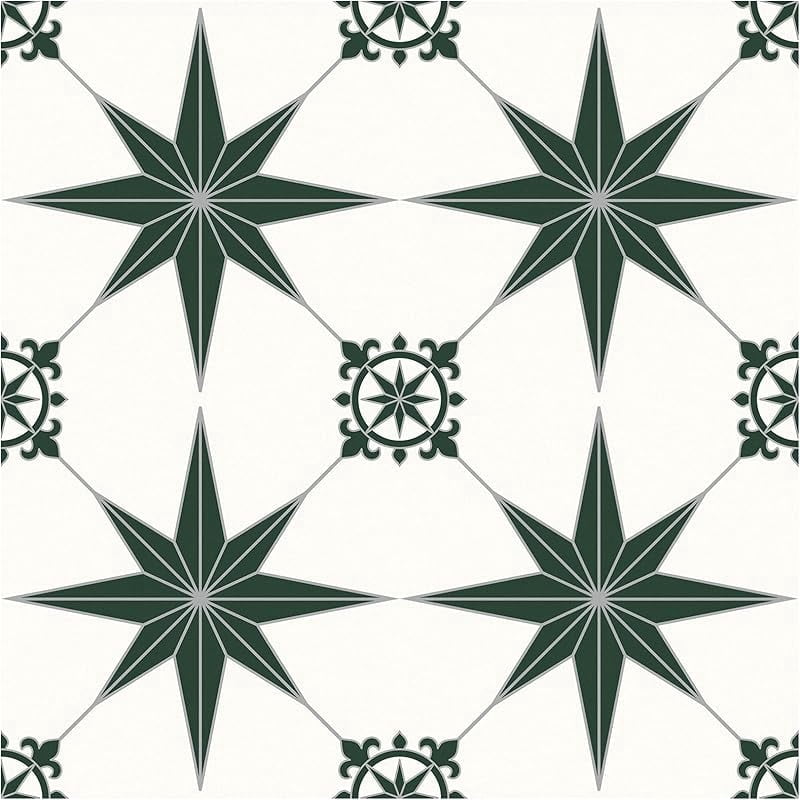 MORCART 7.87" x 7.87" Peel and Stick Floor Tile, 20 PCS Self-Adhesive DIY Vinyl Flooring for Renters, Removable and Waterproof Tile Sticker for Bathroom, Kitchen, Staircase (Green Stellar)