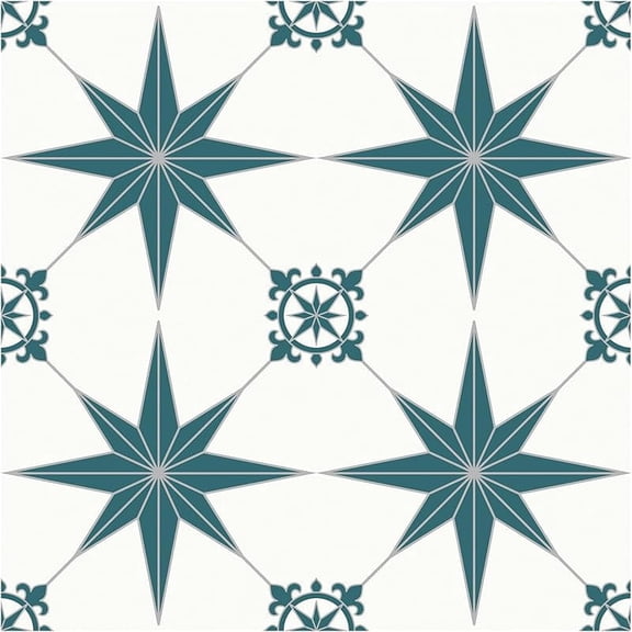 MORCART 7.87" x 7.87" Peel and Stick Floor Tile, 20 PCS Self-Adhesive DIY Vinyl Flooring for Renters, Removable and Waterproof Tile Sticker for Bathroom, Kitchen, Staircase (Blue Spruce Star)