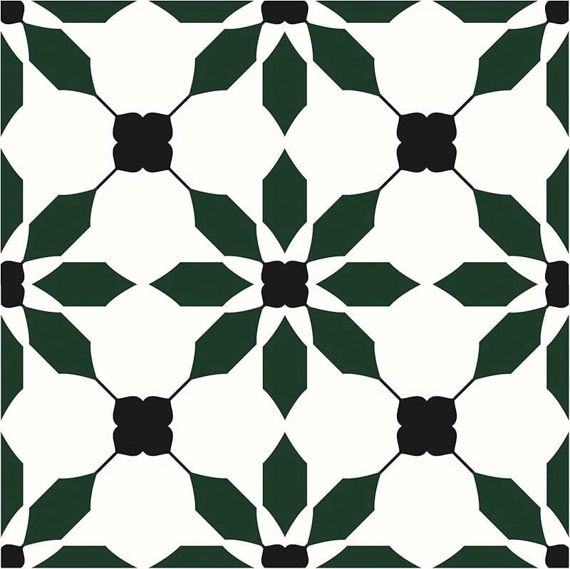 MORCART 7.87" x 7.87" Peel and Stick Floor Tile, 40 PCS Self-Adhesive DIY Vinyl Flooring for Renters, Removable and Waterproof Tile Sticker for Bathroom, Kitchen, Staircase(Black Green)