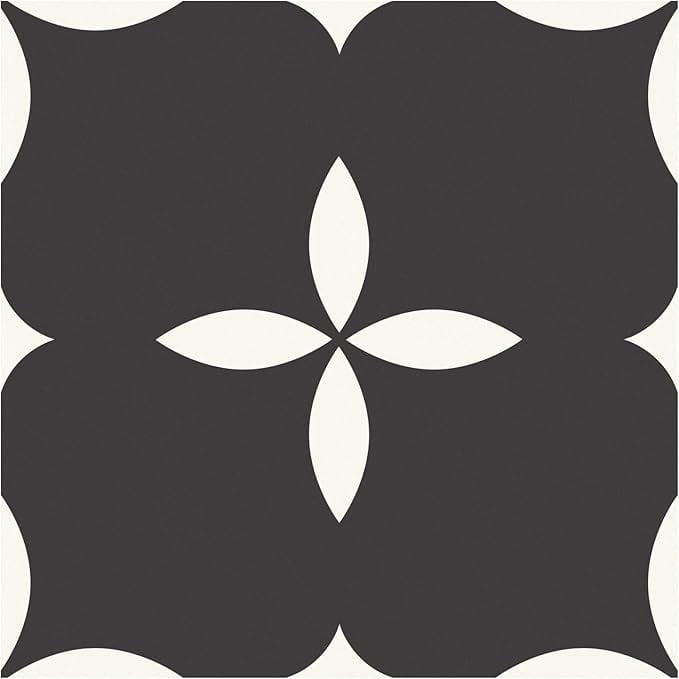 MORCART Peel and Stick Floor Tile Star Waterproof Vinyl Flooring DIY Flooring for Bathroom, Kitchen, Fireplace, Pet House, Stairs, Bedrooms, Wall, Store(20PCS,7.87" x 7.87",black)
