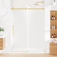MORDEER, Glass Shower Door, 56-60" W x 75" H, Gold - Walmart.com