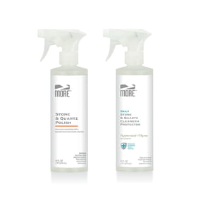 MORE Surface Care Stone & Quartz Cleaner + Protector Twin Pack, Peppermint-Thyme, 2 x 16 oz