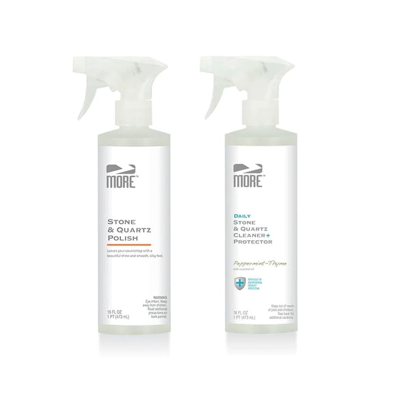 MORE Surface Care Polish + Cleaner Twin Pack, Peppermint-Thyme, 2 x 16 oz