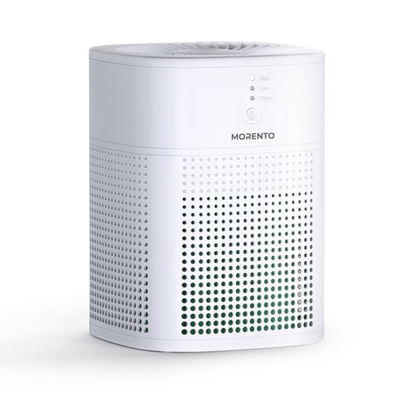 MORENTO Air Purifier for Home Bedroom, Quiet Air Cleaner with 24dB Sleep Mode, True HEPA Filter for Pet, White