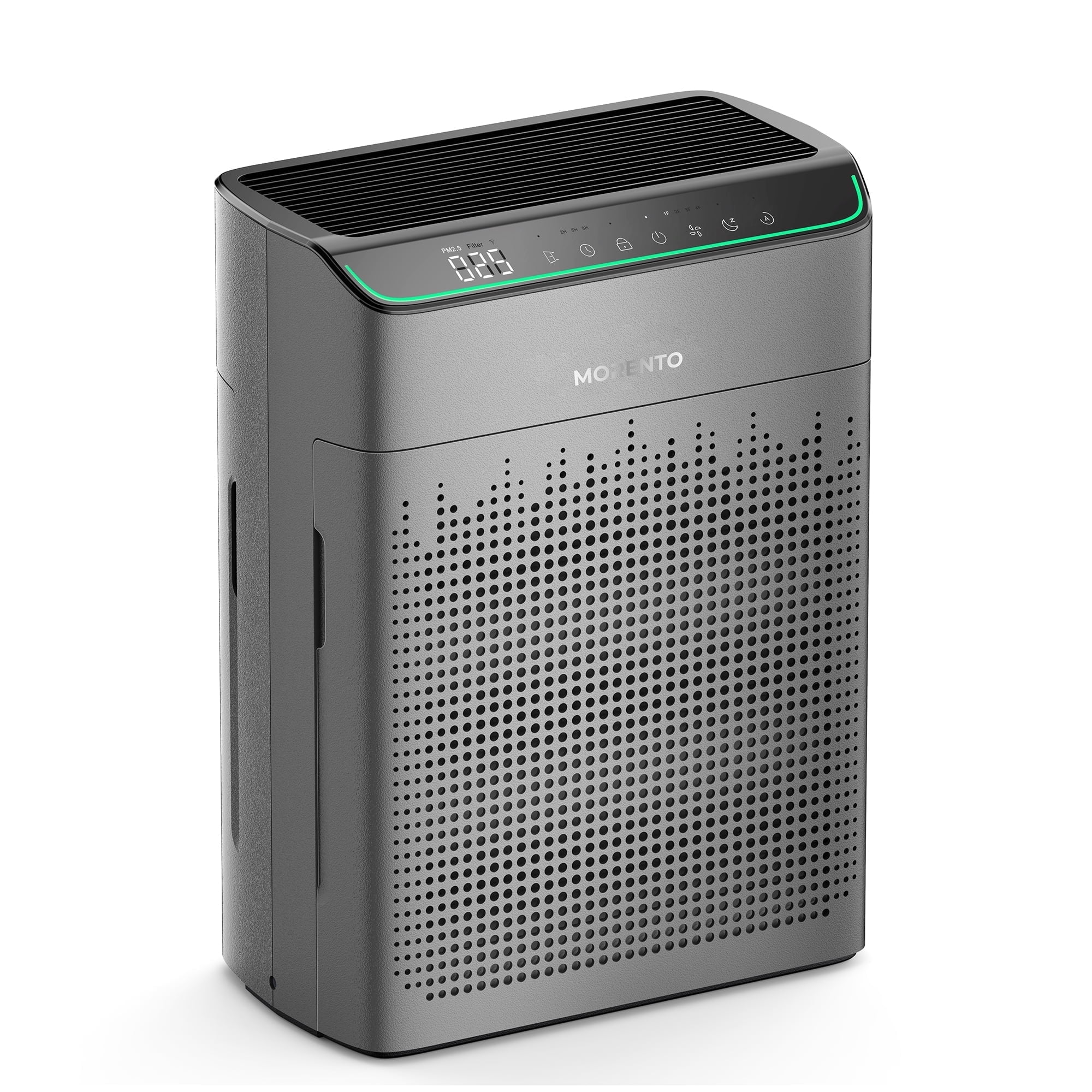 MORENTO Smart Air Purifier for Home Bedroom Large Room Up to 1290 Sqft, Wi-Fi and Alexa compatible, Double-sided HEPA Filter Air Cleaner for Smoke, Dust, Pollen, Pet Hair, Odor, Grey