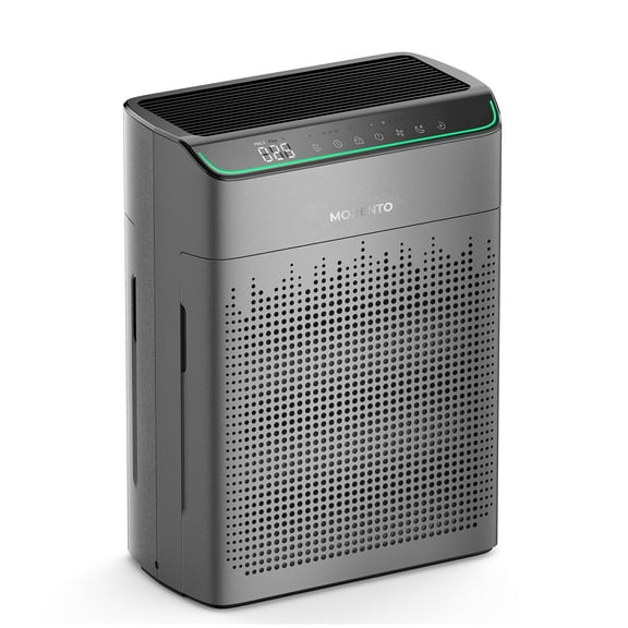 Open Box MORENTO Smart Air Purifier for Home Bedroom Large Room Up to 1290 Sqft, Wi-Fi and Alexa compatible, Double-sided HEPA Filter Air Cleaner for Smoke, Dust, Pollen, Pet Hair, Odor, Grey