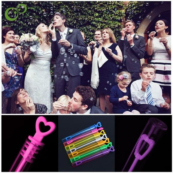 MORESEC under $5 1Pcs Empty Soap Bottles, Empty Soap Bubble Bottles 12Pcs, Heart Shape Bubble Wand for Party Decoration, DIY Refillable Bubble Solution Container, Wedding Birthday Party Favor