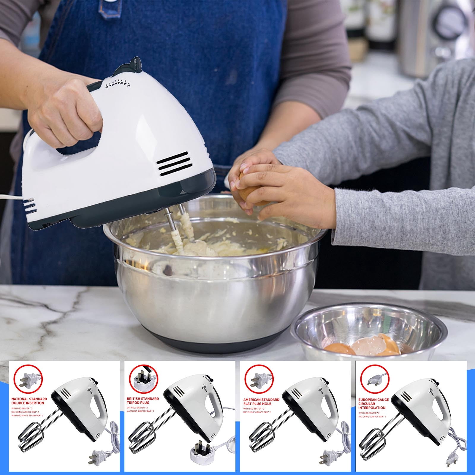 MORESEC under $5 1Pcs Hand Mixer, Handheld Electric Egg Beater, 7-Speed ...