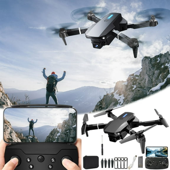 MORESEC under $5 2Pcs Aerial Drone,HD Camera Drone with Remote Control, 4K Quadcopter with Pressure Altitude Hold and Foldable Design for Adults Beginners, Long Flight Time with Modular Battery