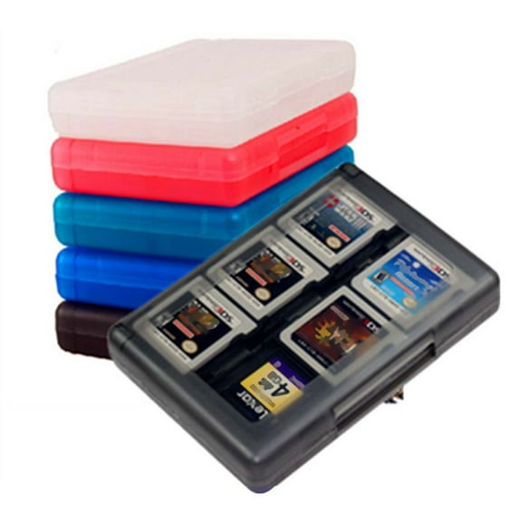 MORESEC under $5 2Pcs Game Card Case,24 in 1 Cartridge Storage Box for Nintendo 3DS XL LL, Hard Plastic Protective Case for Game Cards, Transparent Compact Game Holder with Secure Snap Closure