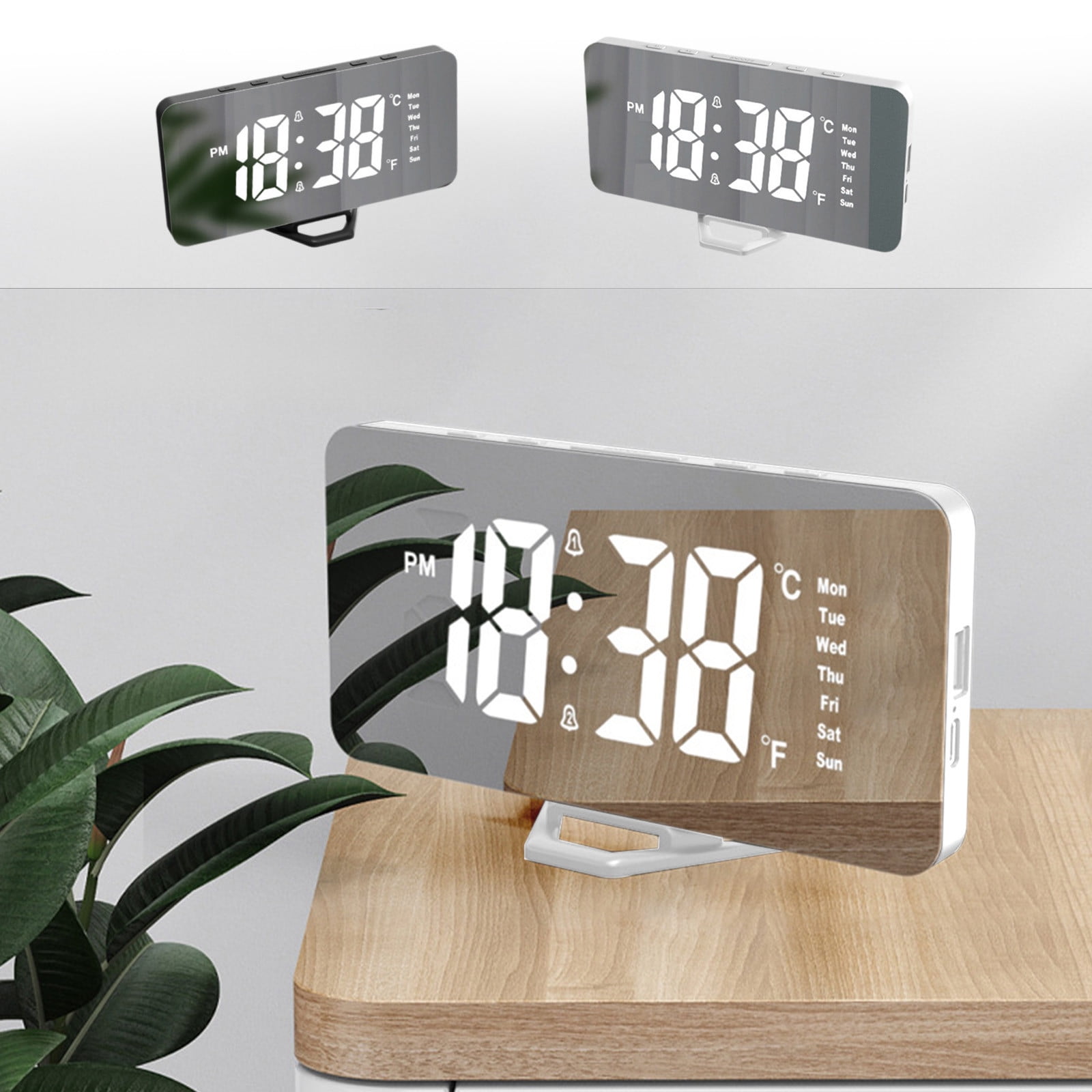 MORESEC under $5 2Pcs LED Digital Clock, Plug-In LED Digital Alarm ...