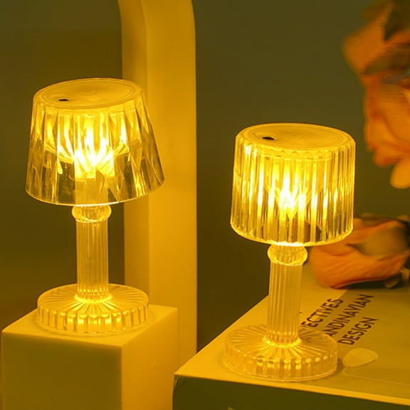 MORESEC under $5 2Pcs LED Mini Table Lamp, Mini LED Table Lamp Bedside Night Light, Portable Battery Operated Desk Lamp, Creative Ambient Light for Bedroom Decor, Warm Light Night Lamp forKidsAdults