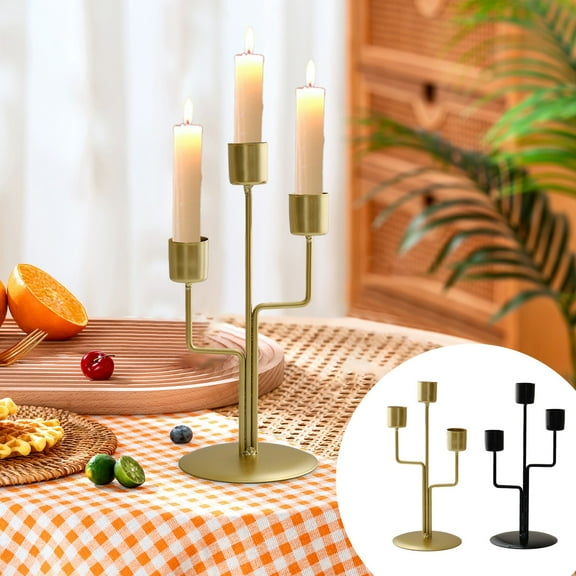 MORESEC under $5 2Pcs Metal Candle Holder, Minimalist Three Head Metal Candle Holder, Modern Table Centerpiece for Wedding Dining, Elegant Candle Stand for Home Decor, Rustic Candelabra for Events