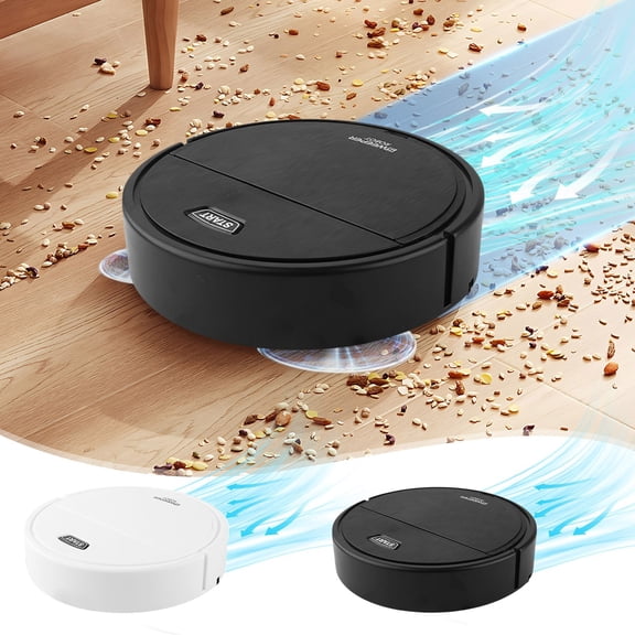 MORESEC under $5 2Pcs Robot Vacuum Cleaner, Wireless Rechargeable 2-in-1 Sweeping and Mopping Machine, Super Suction up to 1800Pa, Low Noise Operation, Intelligent Navigation