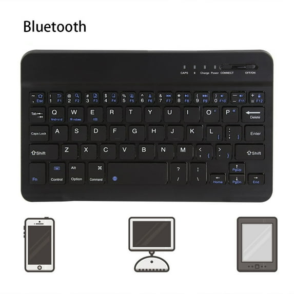 MORESEC under $5 2Pcs Slim Wireless Bluetooth Keyboard, Slim Wireless Bluetooth Keyboard, Ultra Thin Portable Keyboard for iPad Tablet Laptop, Compact 78 Key Keyboard, Universal Bluetooth 3.0