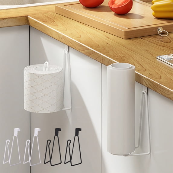 MORESEC under $5 2Pcs Toilet Paper Roll Holder, 2pcs Metal Over Toilet Paper Roll, Bathroom Tissue Hook Storage Holder, No Drill Kitchen Organization Hanger, Space Saving Bathroom Essential