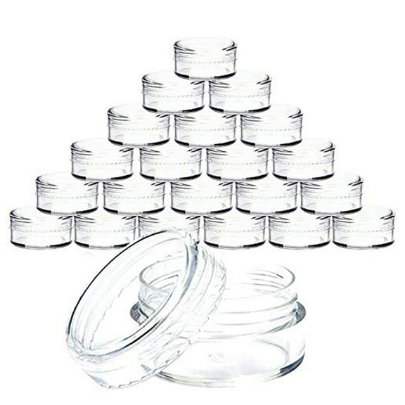 MORESEC under $5 3Pcs Small Empty Sample Jars,Clear Plastic Containers with Lids for Creams, Lotions, Oils, DIY Crafts, Travel Size, Stackable, Reusable, Leak Proof, Mini Storage Jars