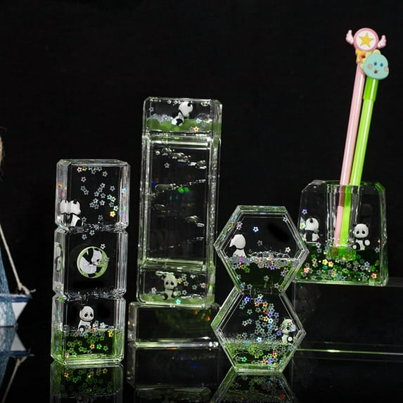 MORESEC under $5 3Pcs Transparent Acrylic Hourglass, Liquid Sand Timer for Desk Decor, 50ml Sensory Toy for Stress Relief, Office Gift for Children Adults, Oil Drip Decorative Clock